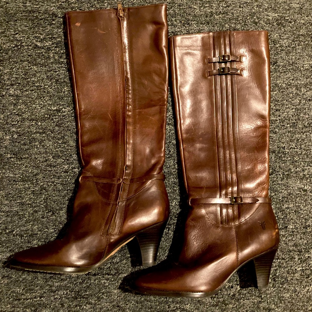 Frye Tall Women’s Leather Riding Boots Brown